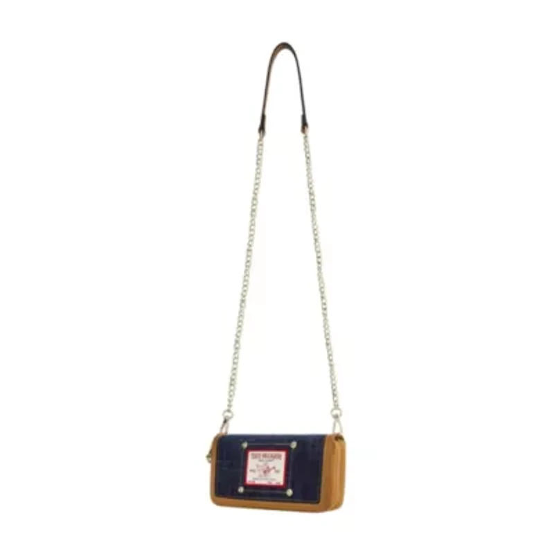 True Religion Buddha Patch Double Zip Chain Wallet