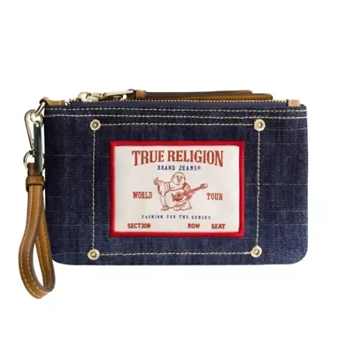 True Religion Buddha Patch Denim Wristlet