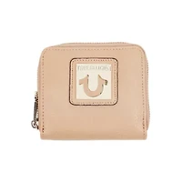 True Religion Horseshoe Plaque Mini Zip-Around Wallet