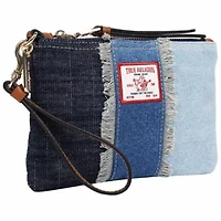 True Religion Frayed Panel Denim Pouch Wristlet