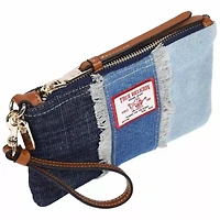 True Religion Frayed Panel Denim Pouch Wristlet