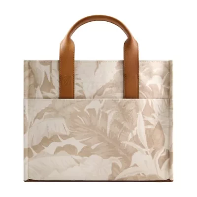 Tommy Bahama Leather Trim Medium Floral Tote