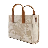 Tommy Bahama Leather Trim Medium Floral Tote