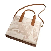 Tommy Bahama Leather Trim Medium Floral Tote
