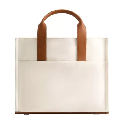 Tommy Bahama Solid Canvas Medium Tote with Leather Trim