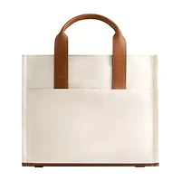 Tommy Bahama Solid Canvas Medium Tote with Leather Trim