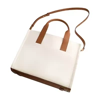 Tommy Bahama Solid Canvas Medium Tote with Leather Trim
