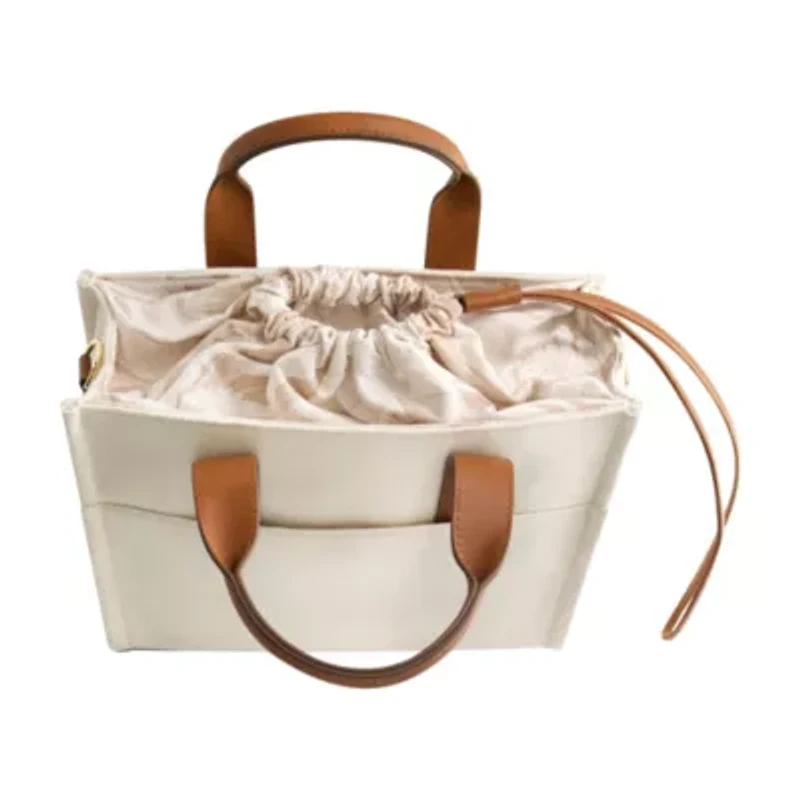 Tommy Bahama Solid Canvas Medium Tote with Leather Trim