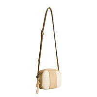 Tommy Bahama Camera Bag with Debossed Logo and Straw Accents
