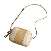 Tommy Bahama Camera Bag with Debossed Logo and Straw Accents