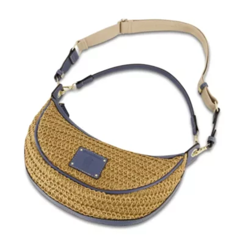 Tommy Bahama Raffia Crescent Hobo Bag