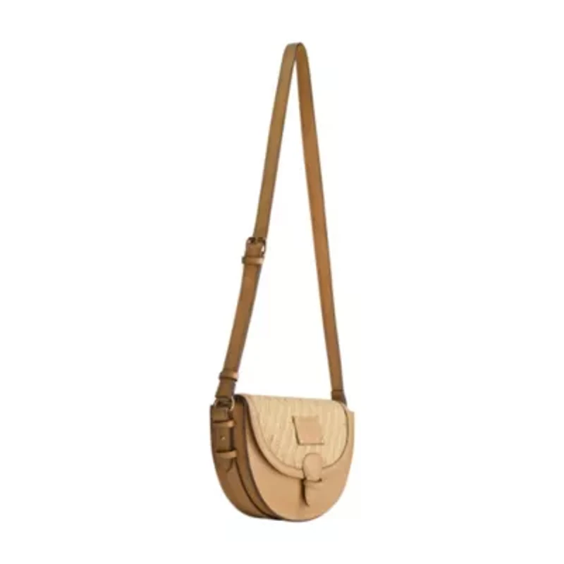 Tommy Bahama Raffia/PU Crossbody Flap Bag