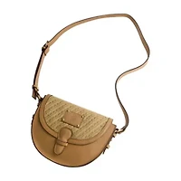 Tommy Bahama Raffia/PU Crossbody Flap Bag