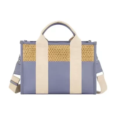 Tommy Bahama Raffia/PU Logo Webbing Modern Tote