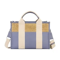 Tommy Bahama Raffia/PU Logo Webbing Modern Tote