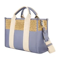 Tommy Bahama Raffia/PU Logo Webbing Modern Tote