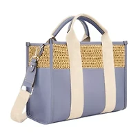 Tommy Bahama Raffia/PU Logo Webbing Modern Tote