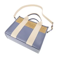 Tommy Bahama Raffia/PU Logo Webbing Modern Tote