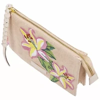 Tommy Bahama Zip Top Embroidered Floral Clutch