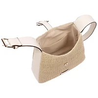 Tommy Bahama Logo Tab Raffia Hobo Bag – Woven Straw Shoulder Bag with Pineapple Accent