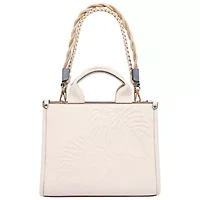 Tommy Bahama Darcy Leaf Motif Medium Tote – Embossed PU Convertible Top Handle & Crossbody Bag