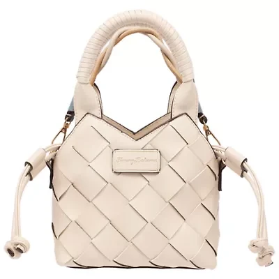 Tommy Bahama Demi Mini Woven PU Tote – Mini Woven Faux Leather Top Handle & Crossbody Bag