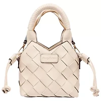Tommy Bahama Demi Mini Woven PU Tote – Mini Woven Faux Leather Top Handle & Crossbody Bag