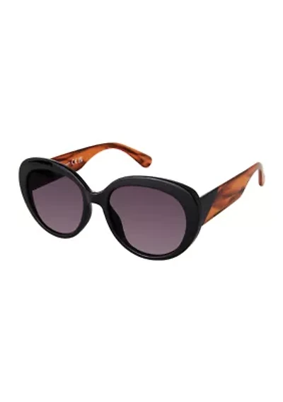 Two Tone Round Frame Sunglasses