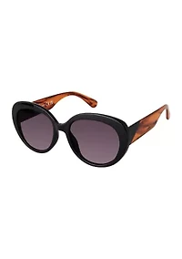 Two Tone Round Frame Sunglasses