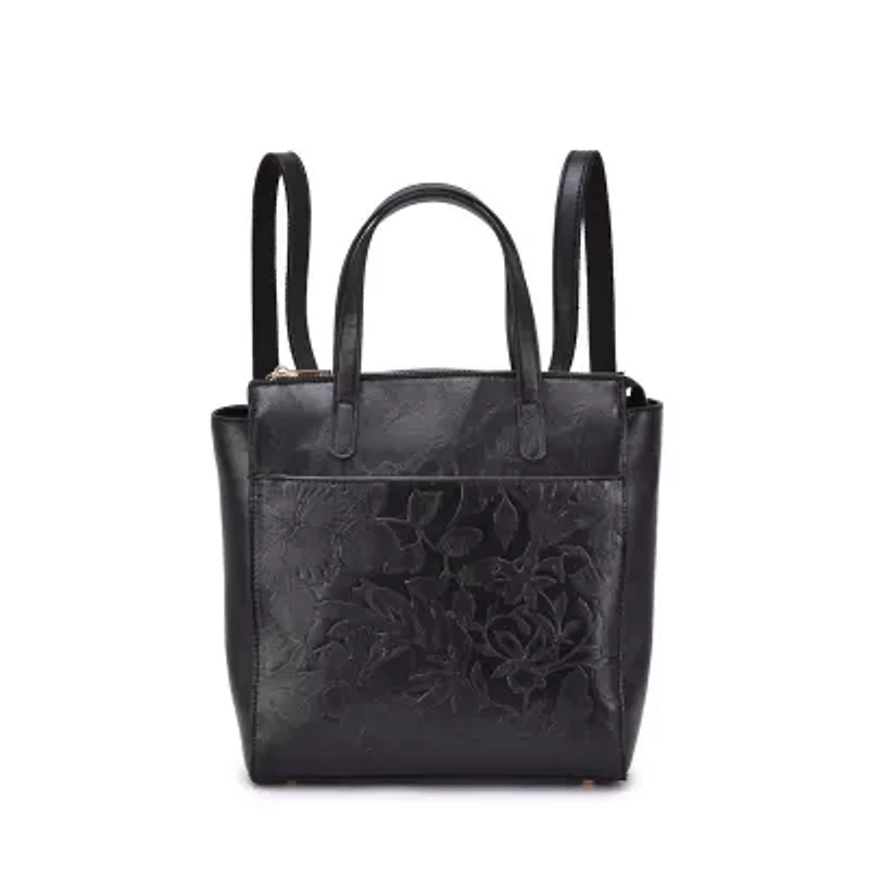 Shia Embossed Floral Convertible Backpack - Shoulder Bag