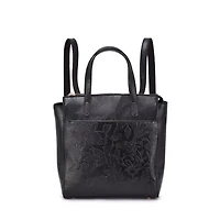 Shia Embossed Floral Convertible Backpack - Shoulder Bag