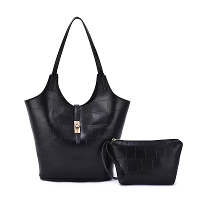Clio Croc Embossed Tote with Wristlet Pouch