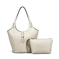 Clio Croc Embossed Tote with Wristlet Pouch
