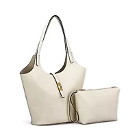 Clio Croc Embossed Tote with Wristlet Pouch