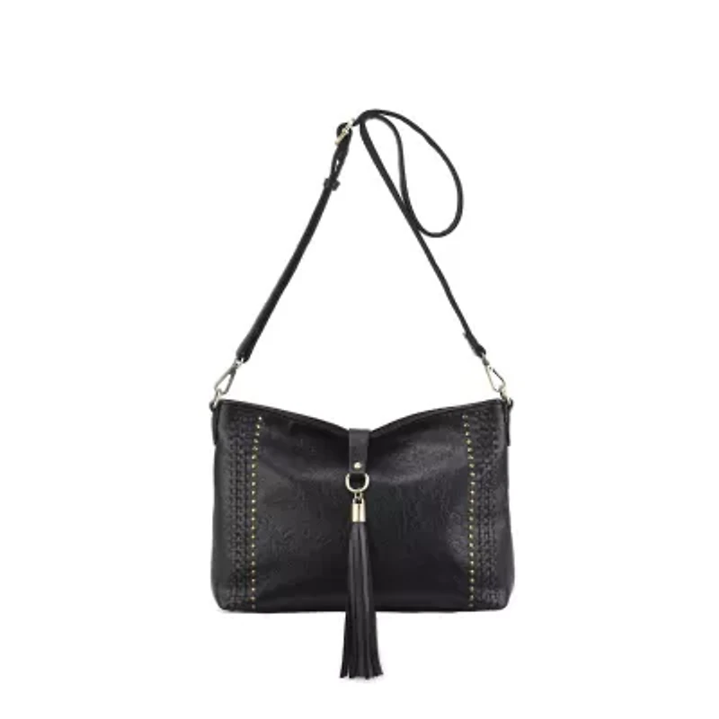 Raven Whipstitch and Studded Crossbody