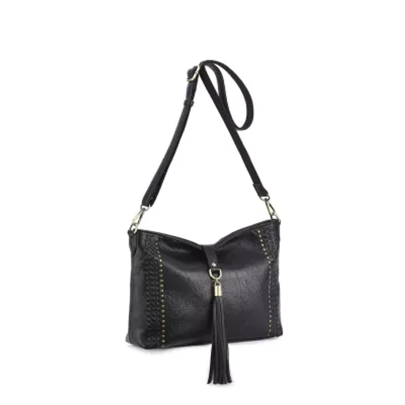 Raven Whipstitch and Studded Crossbody