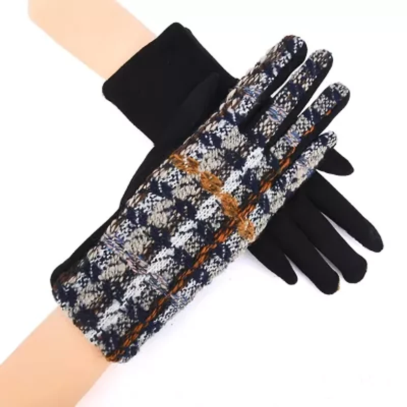 Women Plaid Winter Tartan Gloves