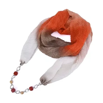Gradient Color Infinity Scarf with Necklace