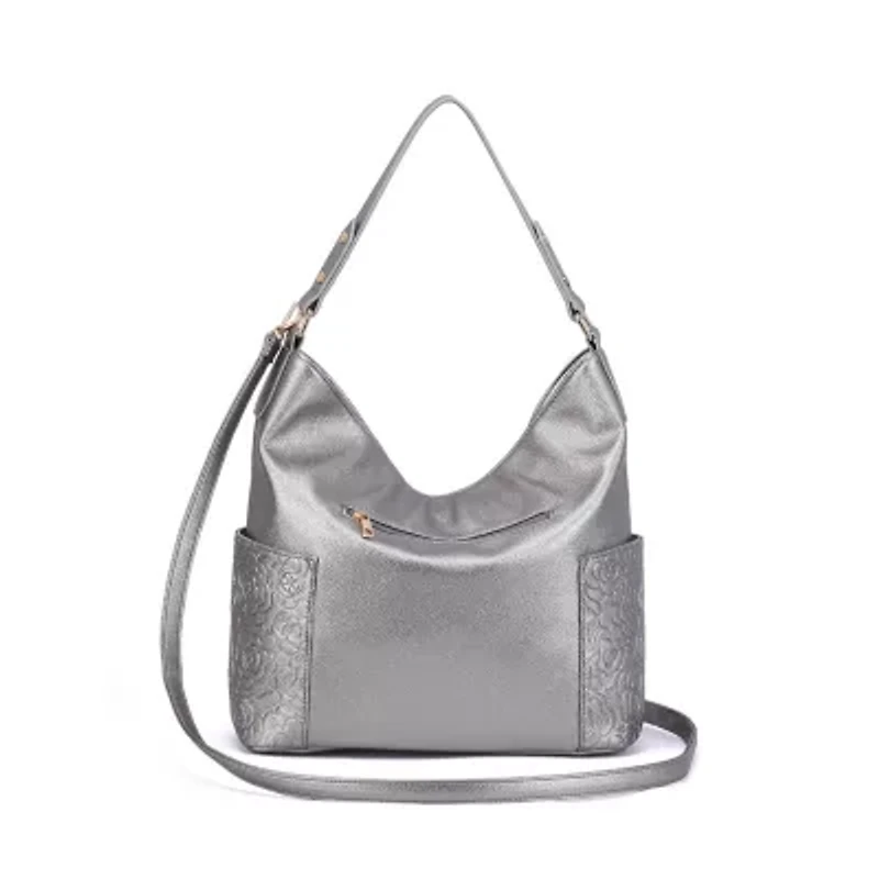 Ryder Hobo with Floral Embossed Pockets