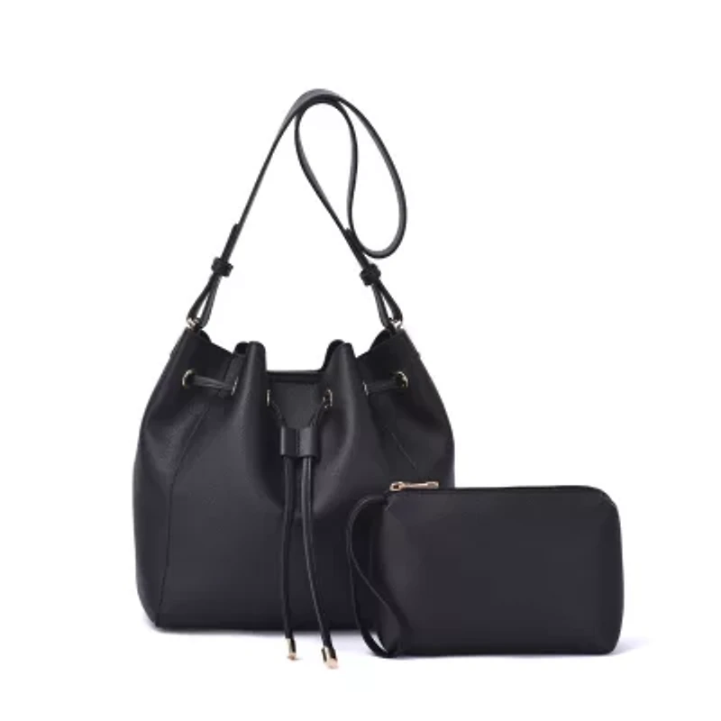 Ashby Drawstring Bucket Bag with Pouch