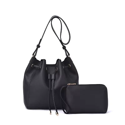 Ashby Drawstring Bucket Bag with Pouch