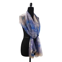 Women's Watercolor Floral Patterned Scarf