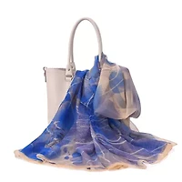 Women's Watercolor Floral Patterned Scarf