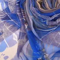 Women's Watercolor Floral Patterned Scarf