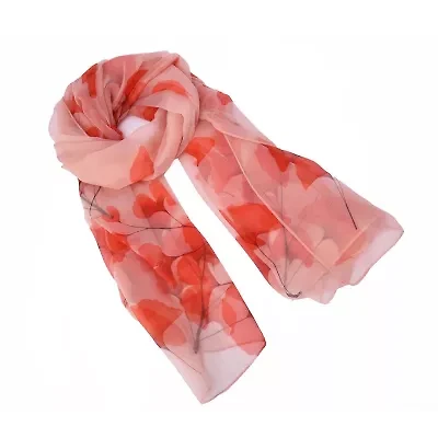 Women's Delicate Floral Chiffon Wrap Scarf