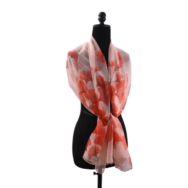 Women's Delicate Floral Chiffon Wrap Scarf