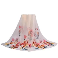 Women's Delicate Floral Chiffon Wrap Scarf