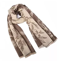 Reversible floral pattern wrap scarf