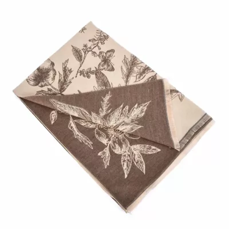 Reversible floral pattern wrap scarf