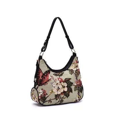 Butterfly Beaded Hobo Bag